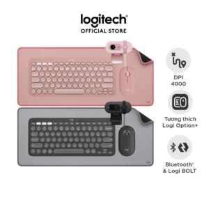Combo Pebble 2, bàn phím Logitech K380 Chuột M350s Webcam Brio 100 Bàn di chuột Logitech