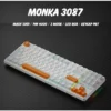 Bàn phím cơ bluetooth không dây MONKA 3087, Led RGB, Kết Nối 3 Mode, Pin 4000mah Dùng 15 ngày