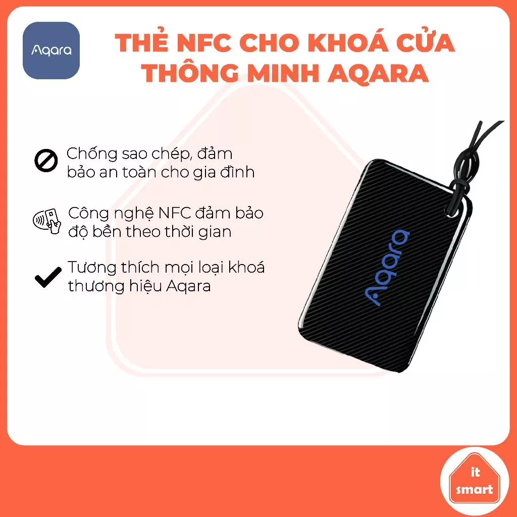 Thẻ NFC Aqara mở khóa thông minh Aqara, thẻ từ Aqara chống sao chép, nhỏ gọn
