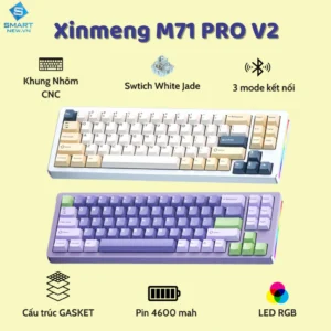 Bàn Phím Cơ M71 Khung Nhôm CNC Không dây Bluetooth Cấu Trúc GASKET Hotwsap 5 Pin Mạch Xuôi LED RGB