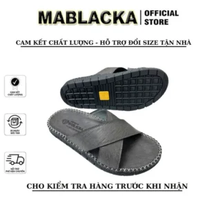 Dép da nam cao cấp,đế doctor công sở hay trung niên đều mang được - S408
