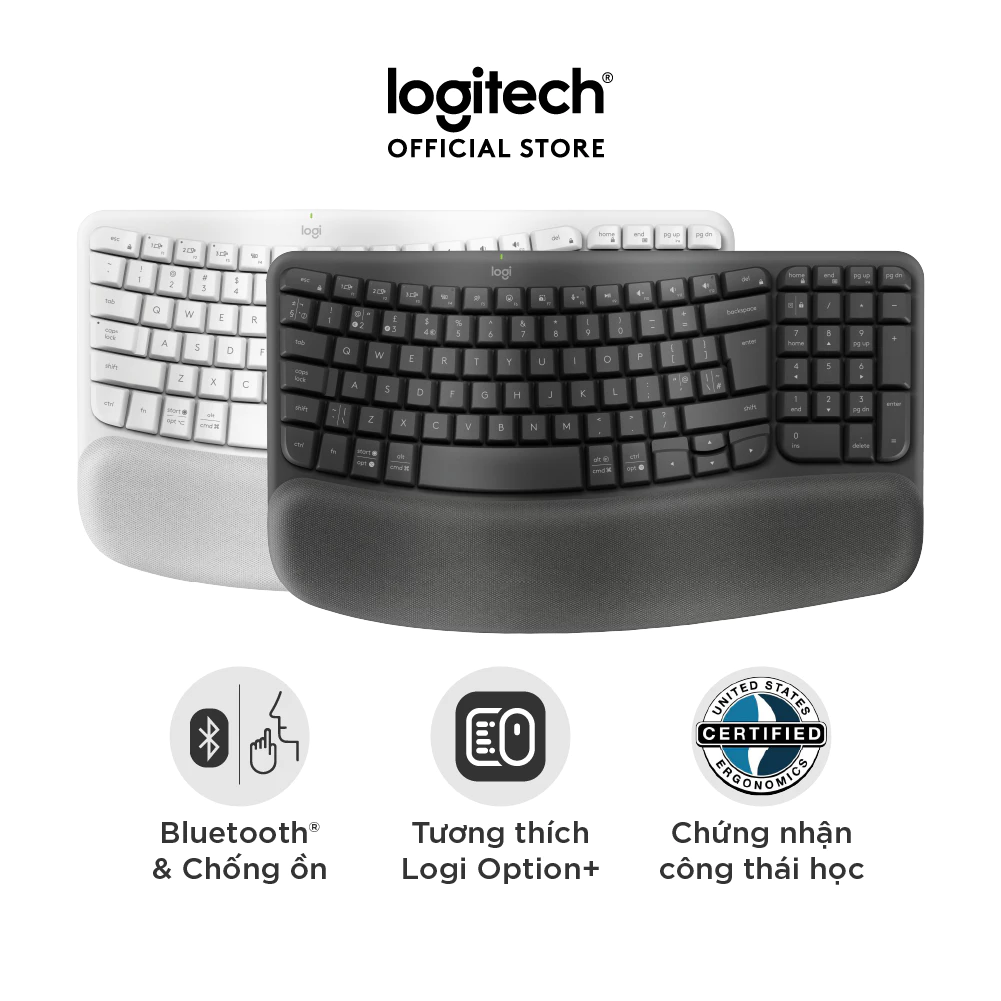 Logitech Wave Keys: Bàn Phím Công Thái Học Bảo Vệ Cổ Tay Tối Ưu