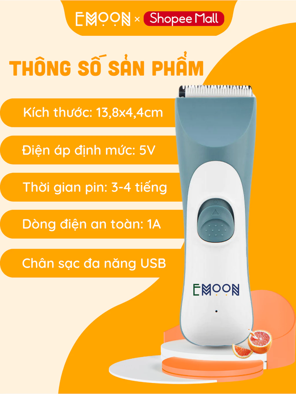 Tông đơ Emoon: Bí quyết cắt tóc "êm ru" cho bé ngay tại nhà - Image 2