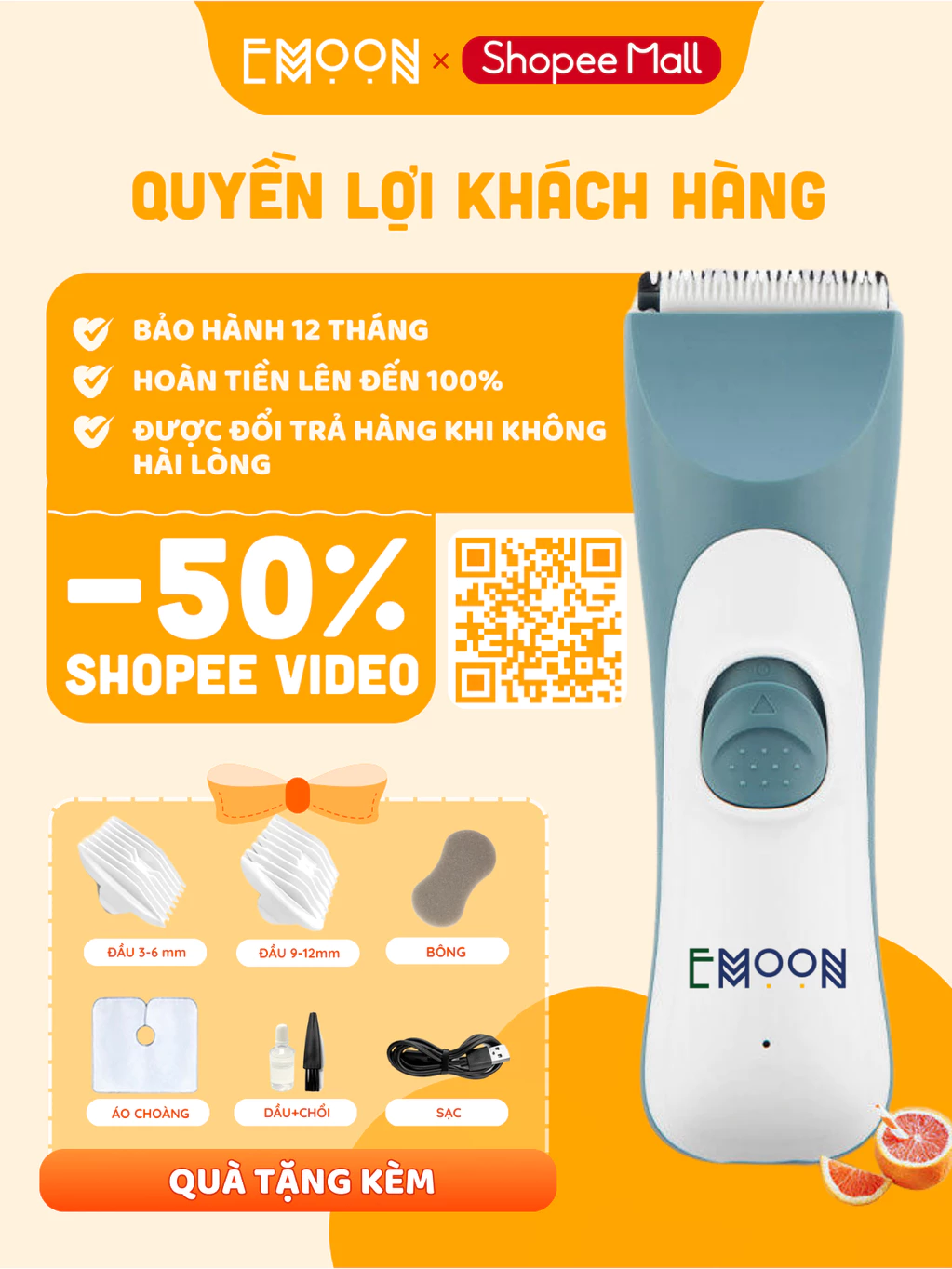 Tông đơ Emoon: Bí quyết cắt tóc "êm ru" cho bé ngay tại nhà