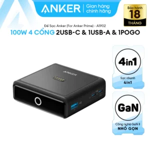 Đế Sạc Anker 100W (For Anker Prime) 4 cổng [1 từ tính & 2 USB-C & 1USB-A] - A1902
