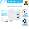 [SVIP] Combo Củ sạc nhanh Anker | 2 cổng 1USB-C & 1USB-A | Kèm Cáp sạc USB-C to USB-C- B2348