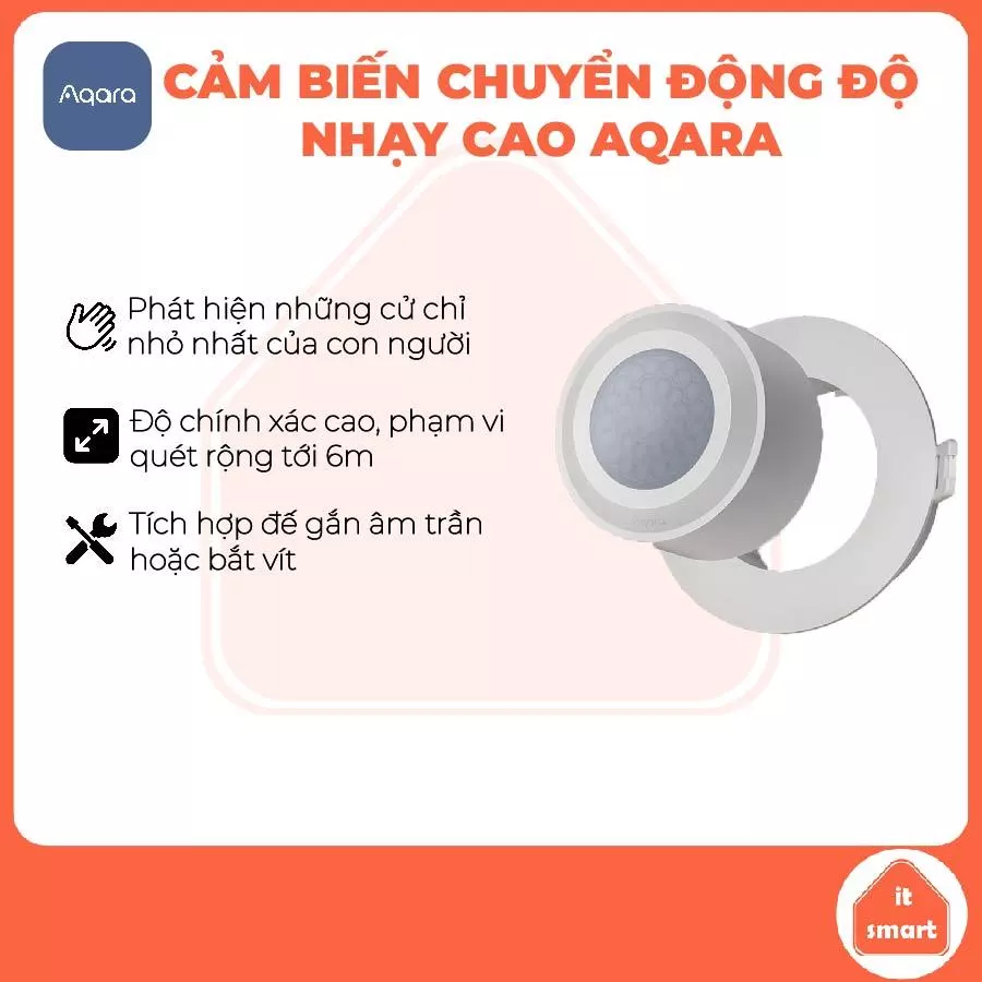 Cảm biến chuyển động AQARA độ nhạy cao High Precision Motion tương thích Apple Homekit, chống nước