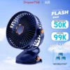 ( Loại 1) Quạt tích điện kẹp bàn mini để bàn 5 mức độ có đèn led pin 5000 MHA Và 10000 MHA cao cấp