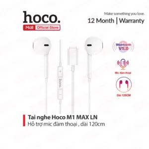 Tai nghe nhét tai kết nối Bluetooth V5.0 Hoco M1 MAX âm thanh Super Bass sử dụng Jack chân LN dùng cho ip6/7/8/10