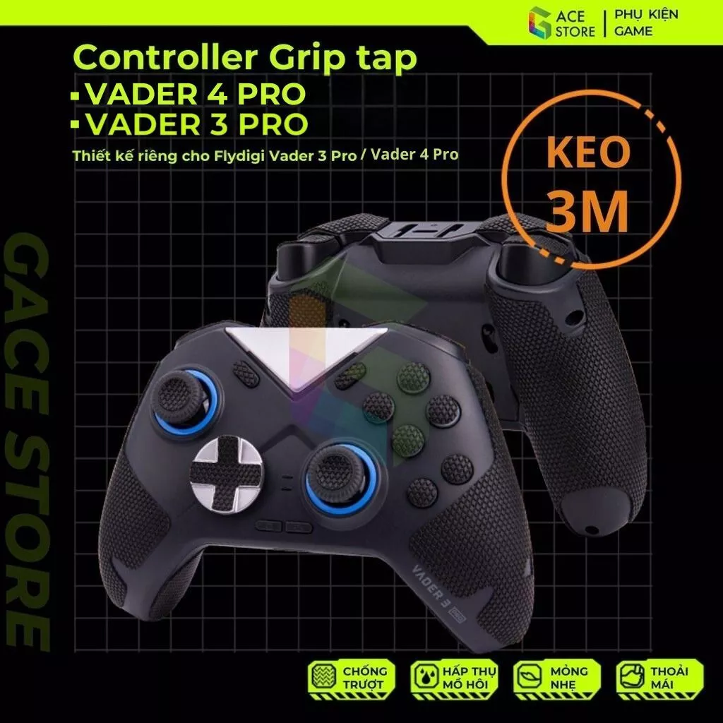 Miếng Dán Grip Tape 3M Chống Trượt Cho Tay cầm Flydigi Vader 4 Pro / Vader 3 Pro Full Bộ Đủ Nút