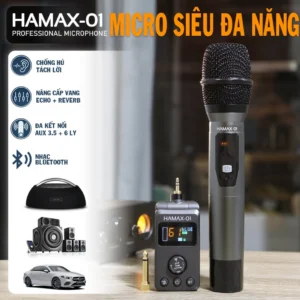 Micro Hamax 01 Đa Năng – Micro Karaoke Cao Cấp Cho Xe Hơi & Loa Bluetooth