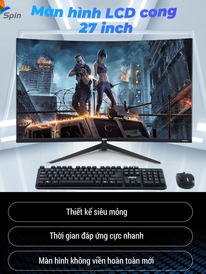 Màn Hình Gaming Cong Spin 24/27/32 Inch 180Hz Giá Rẻ - Image 3