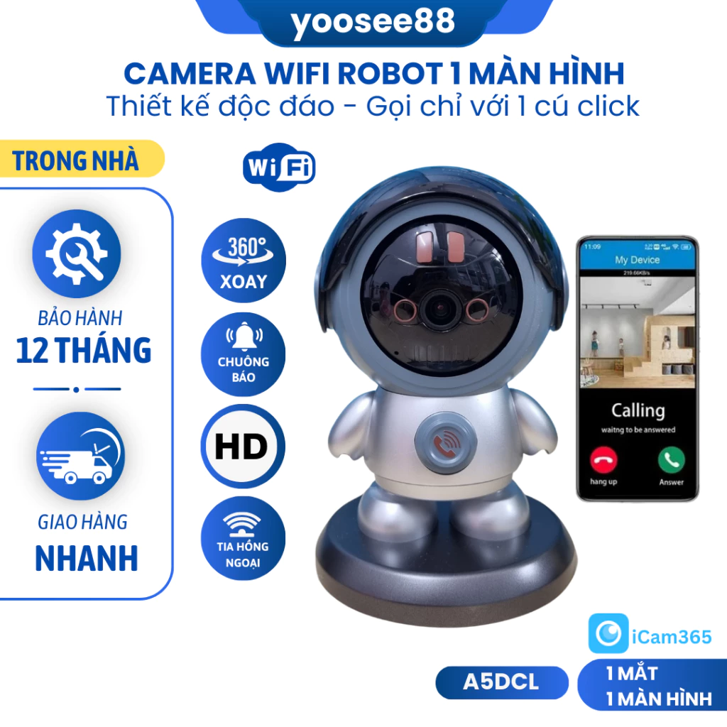 Camera Wifi ICAM365 Phi Hành Gia: Giám Sát & Gọi Điện 1 Chạm