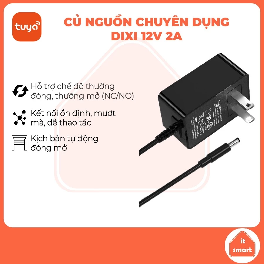 Bộ nguồn 12V 2A Dixi hiệu suất cao, duy trì ổn định liên tục cho camera, nhà thông minh