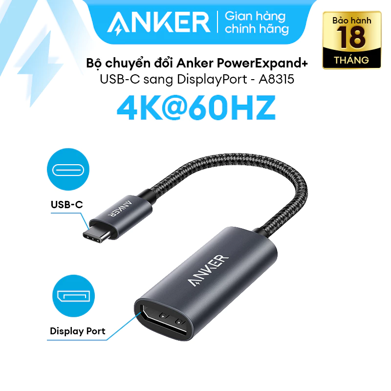 Bộ chuyển đổi Anker PowerExpand+ USB-C sang DisplayPort- A8315