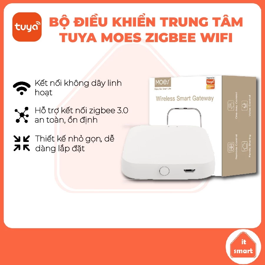 Bộ điều khiển trung tâm Tuya Zigbee (có bản Bluetooth, Homekit, Matter), điều khiển bằng giọng nói