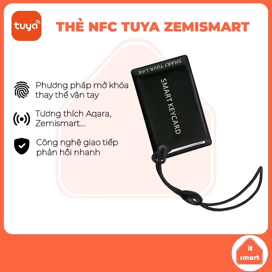 Thẻ NFC cho khóa thông minh, thẻ từ Zemismart tương thích Aqara, giống thẻ Aqara NFC