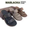 Dép da nam cao cấp hiệu MABLACKA, đế khâu , đế doctor đúc nguyên khối, bền, đẹp - D72.1