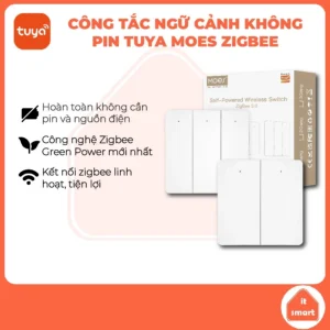 Công tắc ngữ cảnh không pin Tuya Moes zigbee độ bền cao, nút cơ phản hồi tốt