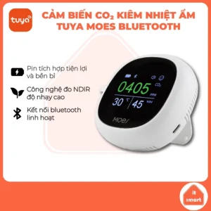 Cảm biến CO2 thông minh Tuya Moes bluetooth, cảm biến NDIR chính xác tức thời