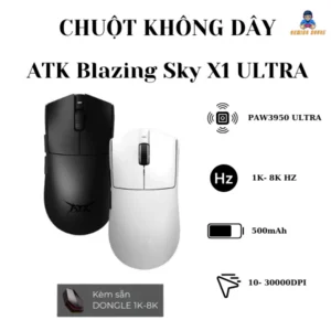 Chuột gaming không dây ATK Blazing Sky X1 Series - Paw3395 Ultra - DPI 36000 - 8K HZ Polling rate