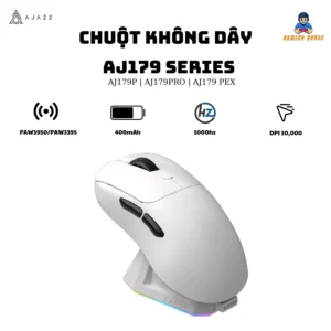 Chuột không dây AJAZZ AJ179 Series -3 mode kết nối - Paw3395 - DPI 30000 - APP tùy chỉnh