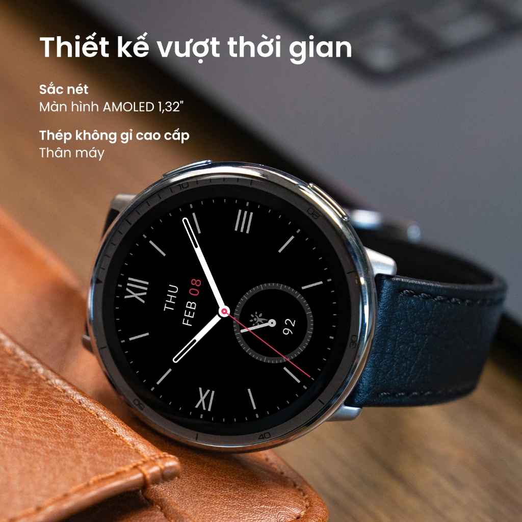 Đồng Hồ Thông Minh Amazfit Active 2 - Thép Không Gỉ, Pin 19 Ngày, Chính Hãng
