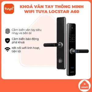 Khoá thông minh Tuya Locstar A60 hỗ trợ wifi, khoá vân tay, khoá điều khiển từ xa, chống phá khoá