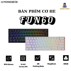Bàn phím cơ gaming HE MONSGEEK Fun60 Pro - Rapid trigger - Type C - 8K Polling rate