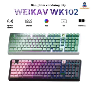 Bàn phím cơ không dây fullsize Weikav WK102 - 3 mode kết nối - Led RGB - Màn hình TFT