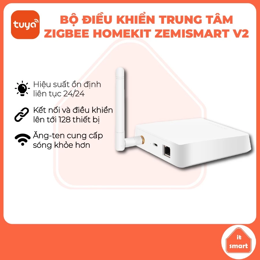 Bộ điều khiển trung tâm Tuya Zemismart Homekit V2, tương thích Apple Homekit, hub Tuya, ăng ten
