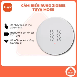 Cảm biến rung zigbee Tuya Moes độ nhạy cao, bảo vệ an toàn cho gia đình bạn