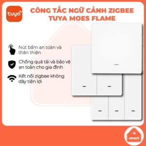 Công tắc ngữ cảnh zigbee Tuya Moes Flame, dùng pin, điều khiển linh hoạt, tạo kịch bản