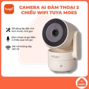 Camera thông minh Tuya Moes, đàm thoại 2 chiều, quay 360 độ, hình ảnh sắc nét, kết nối các thiết bị