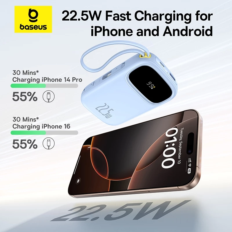 Sạc Dự Phòng Baseus Qpow3 10000mAh/20000mAh 22.5W Kèm Cáp