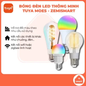 Bóng đèn thông minh Tuya Moes - Zemismart wifi/zigbee điều khiển giọng nói, hẹn giờ tắt bật