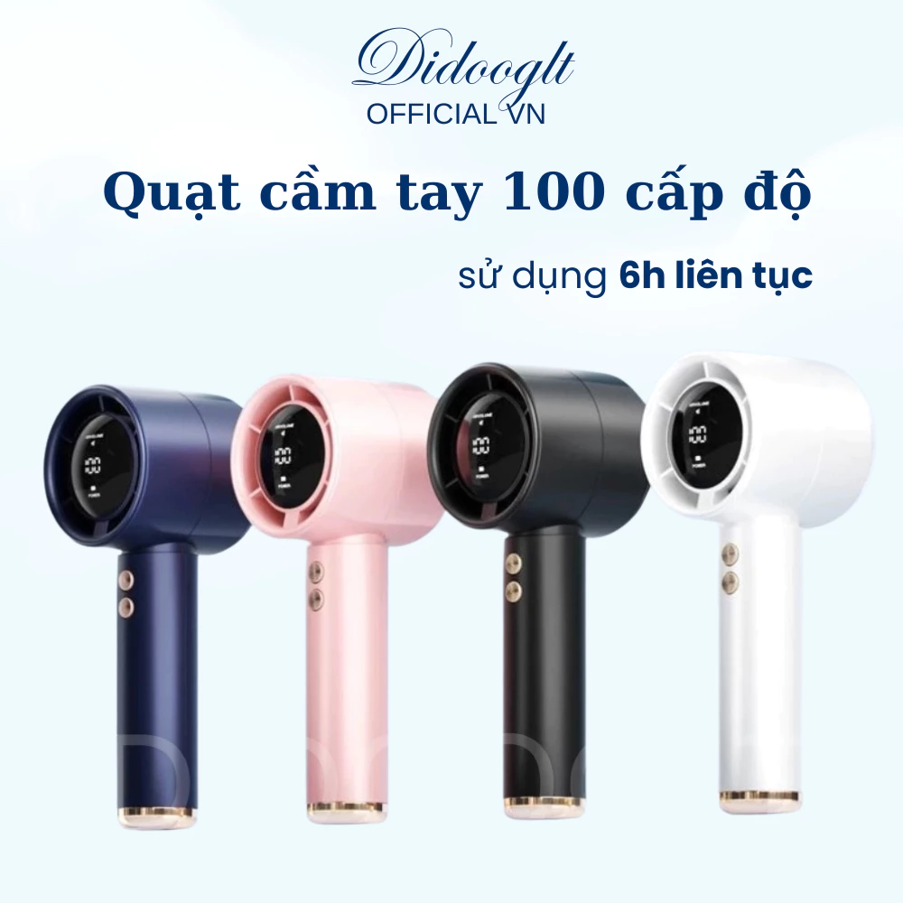 Quạt cầm tay mini gấp gọn 5 cấp độ Didooglt sạc pin tiện dụng, tích điện nhỏ gọn, dễ mang đi