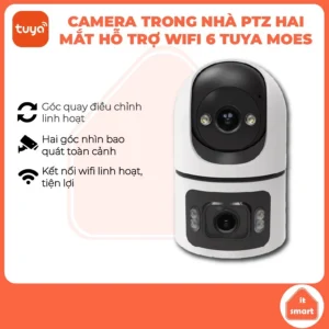 Camera Tuya Moes 2 Mắt Wifi Trong Nhà - Theo Dõi Chuyển Động, Cảnh Báo Đột Nhập