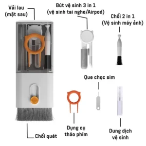 Bộ vệ sinh bàn phím đa năng 7 trong 1 dùng cho Laptop, Bàn phím, Tai nghe, Máy ảnh...