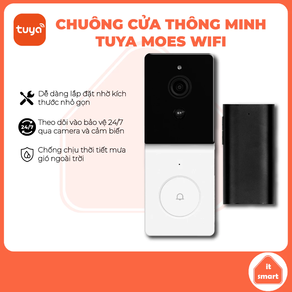 Chuông cửa thông minh Tuya Moes, nhận diện chuyển động, gọi tới điện thoại