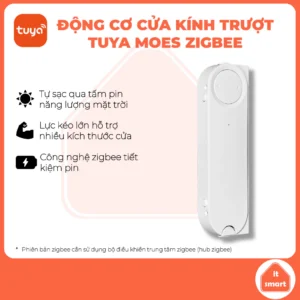 Động cơ cửa kính trượt zigbee Tuya Moes, lực kéo khỏe, pin tích hợp, cảnh báo đột nhập