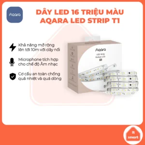 Đèn LED dây thông minh Aqara T1 hỗ trợ 16 triệu màu độc lập từng vùng, tương thích Apple Homekit