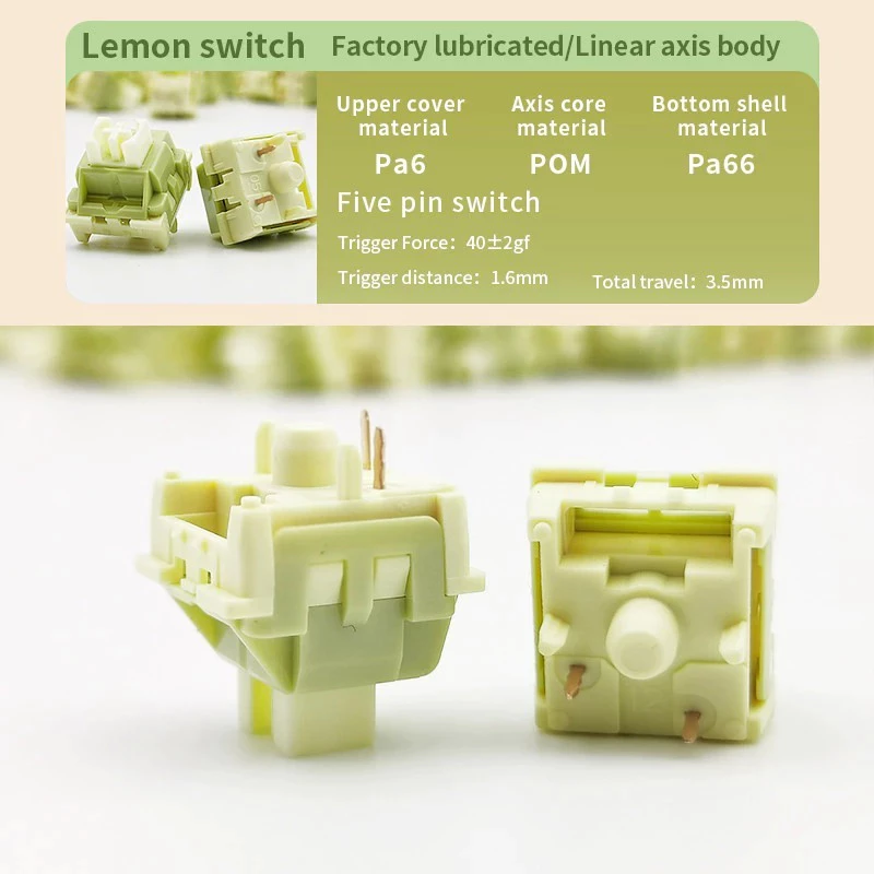 Combo 30 Switch bàn phím cơ Lemon Hifi-trục cơ bàn phím-5pin-Lube sẵn