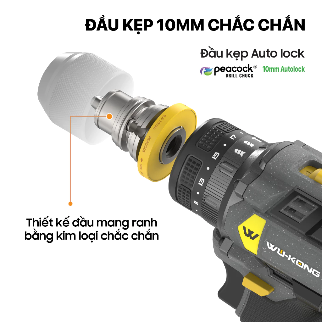 Máy Khoan Pin WuKong 1060 Pro 16.8V Không Chổi Than Có Búa - Image 3
