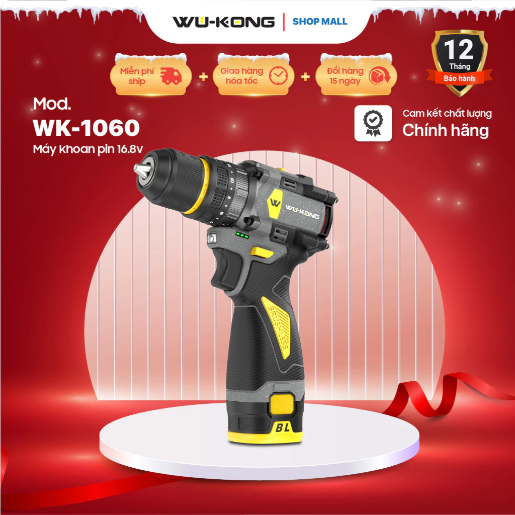 Máy Khoan Pin WuKong 1060 Pro 16.8V Không Chổi Than Có Búa - Image 2