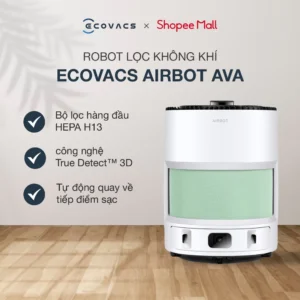 Ecovacs Airbot Ava Robot lọc không khí | Lõi lọc 3 màu | Hoạt động yên tĩnh