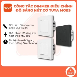 Công tắc điều chỉnh độ sáng thông minh zigbee nút cơ Tuya Moes Star Ring, dimmer qua điện thoại