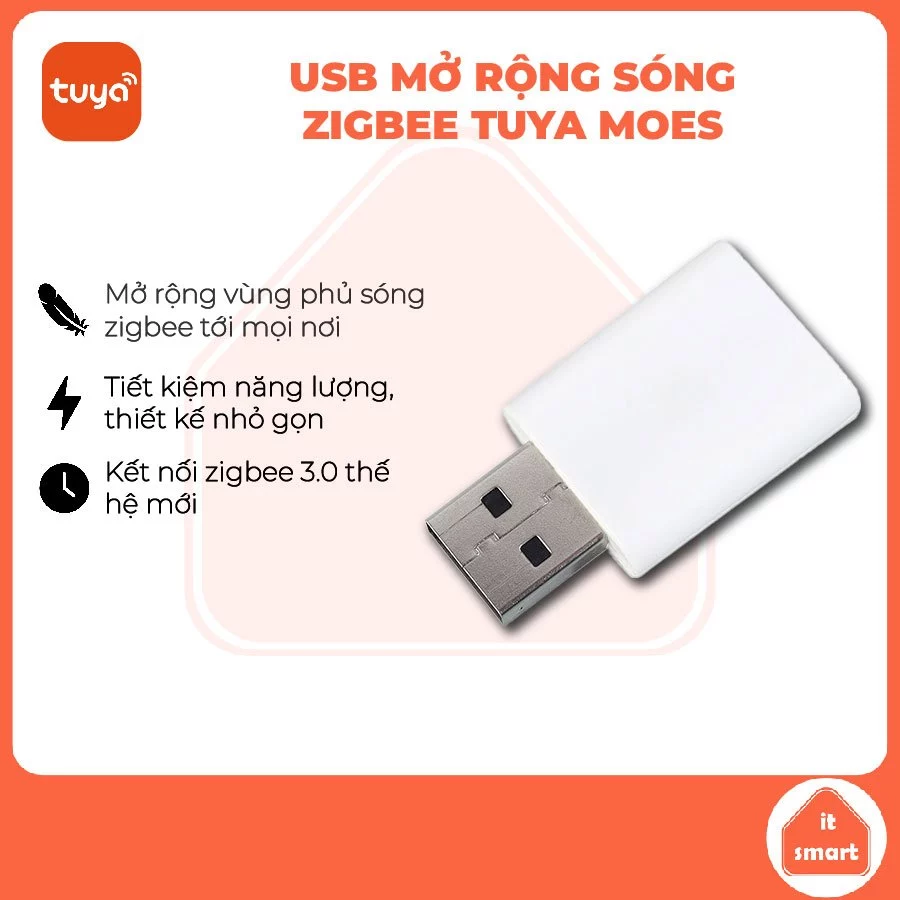 USB mở rộng sóng zigbee Tuya Moes GEN 2, zigbee 3.0, nhỏ gọn, hiệu suất cao, mở rộng bộ trung tâm