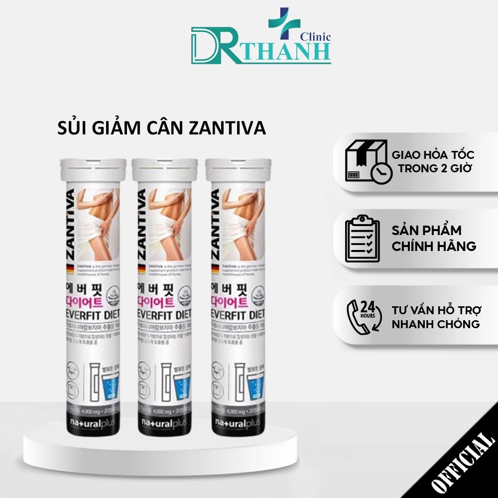 Viên Sủi Giảm Cân Zantiva Hàn Quốc – Giảm Cân Nhanh Cấp Tốc, Detox Hiệu Quả – Không Phải Thuốc