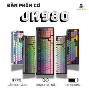 Bàn phím cơ Fullsize không dây JK980 - 3 mode kết nối - Cấu trúc gasket mount - Led RGB - App marco